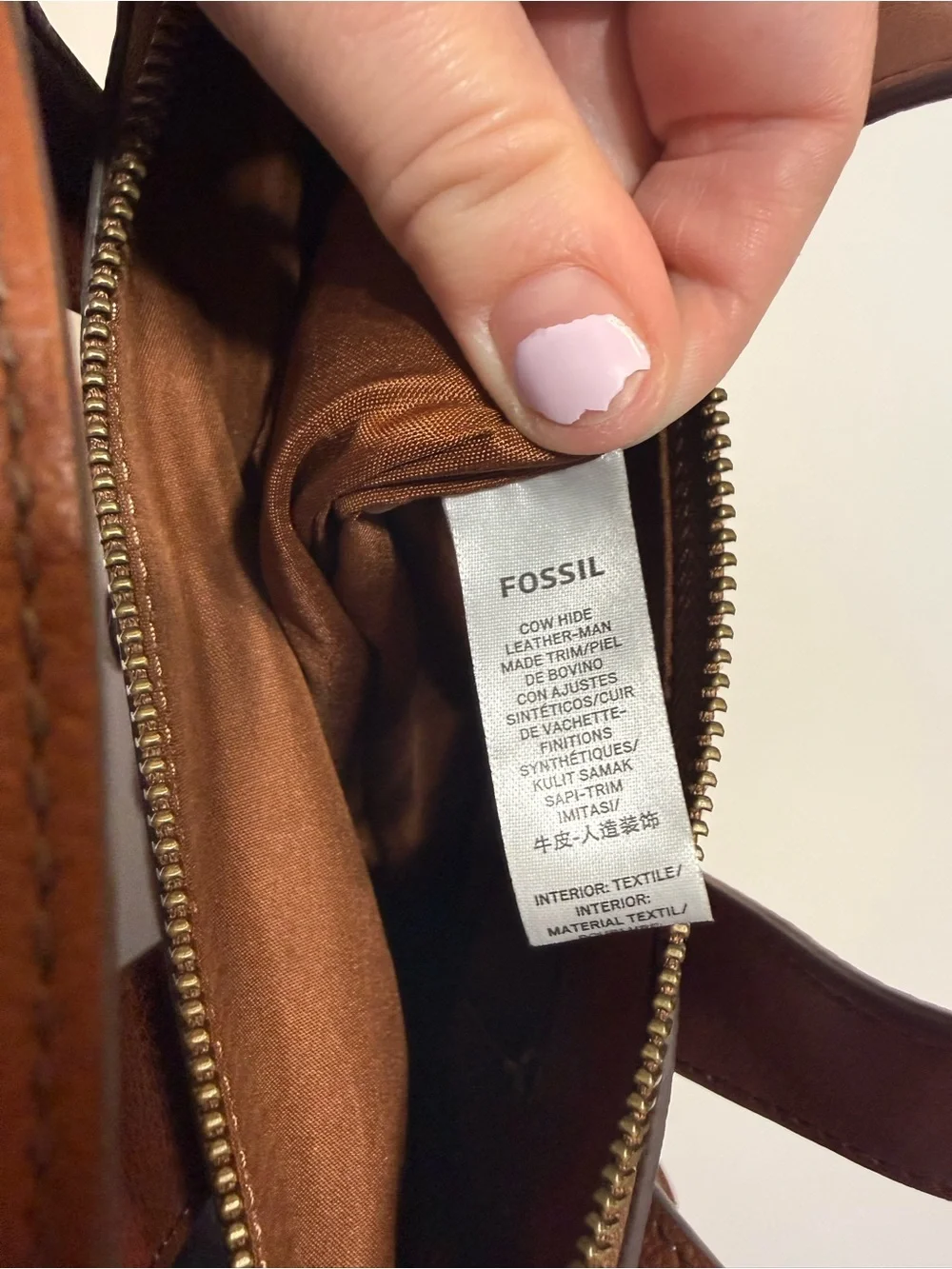 Fossil Hunter Brown Leather Convertible Backpack Purse Shoulder Bag Cognac